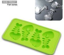 DGI MART Kitchen Party Use 4 Cavities Small Cute Fish Bone Shape Chocolate Sugar Ice Cake Silicone Mini Cube Craft...