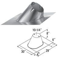 DuraVent 9649DSA Stainless Steel DuraTech 8" Adjustable Roof Flashing for 0/12 - 6/12 Pitch