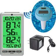 Ambient Weather WS-25 Wireless 8-Channel Floating Pool and Spa Thermometer with Indoor Temperature and Humidity...