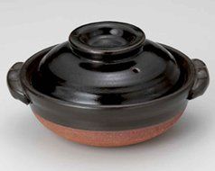 Tenmoku for 1-2 persons 7.5inch Donabe Japanese Hot pot Black Ceramic Made in Japan