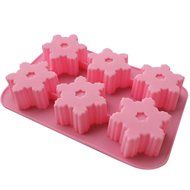 BlueTop(TM) 6-Cavity Pink Silicone Cake Bread Mold Chocolate Cookie Baking Pan Ice cube Tray DIY Mold (snowflake) N7