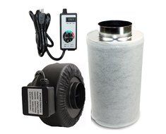 Powermaxx Premium Charcoal Carbon Filter and Inline Fan Combo with Speed Controller (6 IN)