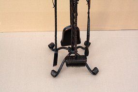 Hand Crafted Fireplace set 4 pieces Hearth Accessories "Vinnitsya" Agrik, Steel N2