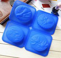 4 Cups Different Patterns Moon Cakes Mold Fondant Chocolate Mold Silicone Cake Moulds Household Diy Cake Baking...