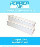 2 Aprilaire 401 Replacement Air Filters Fit Space-Gard / SpaceGard 2400, Designed &amp; Engineered by Crucial Air