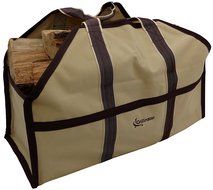 Grillinator Ultimate Firewood Log Carrier: Back Saving Design with Ultra Premium Canvas (Black) N6