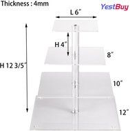 YestBuy&reg; 4 Tier Maypole Square Wedding Party Tree Tower Acrylic Cupcake Display Stand (15.1 Inches)&shy;
