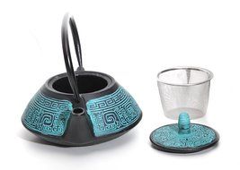 Guro Cast Iron Terracota Teapot 33 Ounce Tea Set (Turquoise) N15