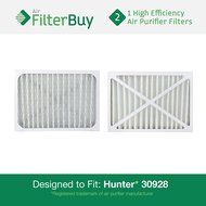 2 - Hunter 30928 Air Purifier Replacement Filters. Designed by FilterBuy to fit Hunter Models 30057, 30059, 30067...