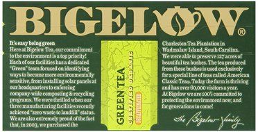 Bigelow Decaffeinated Organic Green Tea, 40 Count Box