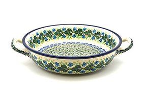 Polish Pottery Baker - Round with Handles - Medium - Ivy Trail