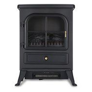 Finether 1500W Freestanding Portable Electric Fireplace Stove Heater with Openable Door, Realistic Flame and Logs...