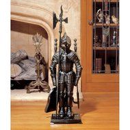 Design Toscano The Black Knight Fireplace Tool Ensemble