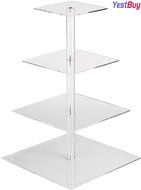 YestBuy&reg; 4 Tier Maypole Square Wedding Party Tree Tower Acrylic Cupcake Display Stand (15.1 Inches)&shy; N4