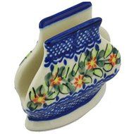 Ceramika Bona H0565H Polish Pottery Ceramic Napkin Holder Hand Painted, 4-Inch