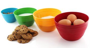 WholeMarket Nested Prep Bowl Set - 4 Small Plastic Mixing Bowls with Lids Included - Food Safe - BPA Free - 1...