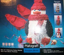 Pfaltzgraff Create n Celebrate 3-D Penguin Skate Silicone Cake Molds