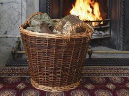 Stow Green Wicker Heavy-Duty Log Basket - Large