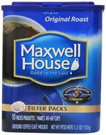 Maxwell House Original Roast Ground Coffee, 10-Count Filter Packs (Pack of 4) N34