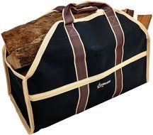 Grillinator Ultimate Firewood Log Carrier: Back Saving Design with Ultra Premium Canvas (Black) N8