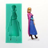 TANGCHU Soft Silicone Cake Mold Frozen Anna Shape 4.61.960.9inch Green