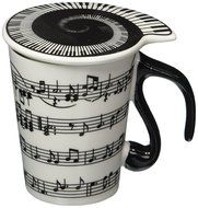 Moyishi Musical Notes Holds Piano Song Coffee Milk Ceramic Mug Cup Best Gift