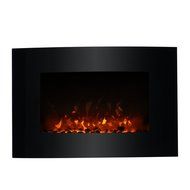 Homgeek 1500W Wall Mount Adjustable Electric Fireplace 3D Flame Heater with Remote Control, XL Large 35"22" Black N7