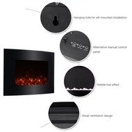 Homgeek 1500W Wall Mount Adjustable Electric Fireplace 3D Flame Heater with Remote Control, XL Large 35"22" Black N8