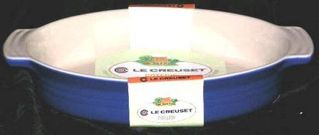 Le Creuset Poterie Stoneware 14 Inch Oval Baking Dish, Solid Harmonic Blue