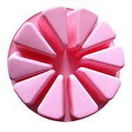 10 Parts Round Scone Watermelon Triangles Silicone Cake Mold Pan 11"x2.3" Color At Random N2