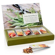 Tea Forte GARDEN HARVEST WHITE Single Steeps Organic White Tea Loose Leaf Tea Sampler, 15 Single Serve Pouches...