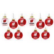 NCAA Wisconsin Badgers Plastic Christmas Ball Ornament 5 Pack Bundle 2 Pack By Forever Collectibles