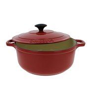 Chasseur 3.25-quart Red French Enameled Cast Iron Round Dutch Oven N2