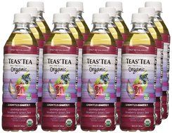 Teas' Tea Organic Lightly Sweet, Pomegranate Blueberry Green Tea, 16.9 Ounce (Pack of 12)