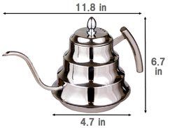 SPJ: Stylish Stainless Steel 1.2L Coffee Drip Kettle Tea Pot N3
