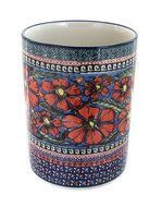 Polish Pottery Jungle Flower Utensil Jar
