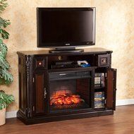Wildon Home Remote Control Infrared Electric Fireplace Media Console For TV's Up To 46" With A Ebony And Dark... N4
