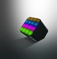 Sharper Image SBT5003BK Sound-Responsive Mini Wireless Bluetooth Speaker with LED Lights, Black N2