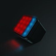 Sharper Image SBT5003BK Sound-Responsive Mini Wireless Bluetooth Speaker with LED Lights, Black N3