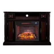 Wildon Home Remote Control Infrared Electric Fireplace Media Console For TV's Up To 46" With A Ebony And Dark... N5
