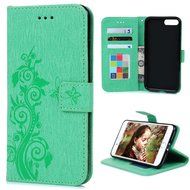 iPhone 7 Plus Case (5.5 inch) - Flip Folio Wallet Stand Case Embossed Cirrus PU Leather Case Shockproof Soft TPU... N21