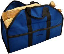 Grillinator Ultimate Firewood Log Carrier: Back Saving Design with Ultra Premium Canvas (Black) N17