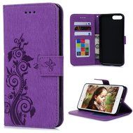 iPhone 7 Plus Case (5.5 inch) - Flip Folio Wallet Stand Case Embossed Cirrus PU Leather Case Shockproof Soft TPU... N23