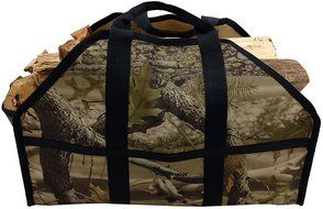 Grillinator Ultimate Firewood Log Carrier: Back Saving Design with Ultra Premium Canvas (Black) N18