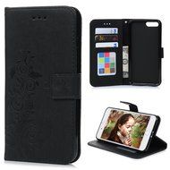 iPhone 7 Plus Case (5.5 inch) - Flip Folio Wallet Stand Case Embossed Cirrus PU Leather Case Shockproof Soft TPU... N25