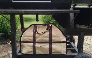 Grillinator Ultimate Firewood Log Carrier: Back Saving Design with Ultra Premium Canvas (Black) N20