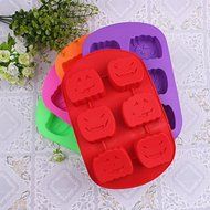 Fangfang 6 Cavity Pumpkin Faces Silicone Ice Cube Tray Molds Candy Mold Cake Mold Chocolate Mold N3