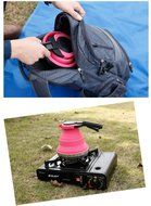 Astra Gourmet Collapsible Silicone Tea Kettle - Portable Foldable Design - Stainless Steel Base for Extreme Heat...