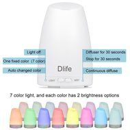100ML Oil Diffuser, Dlife Aromatherapy Diffuser, Ultrasonic Humidifier Air Purifier, with 14 Color Color Changing...