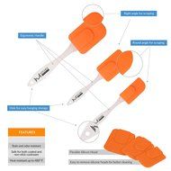 mKitchen Orange Soft Easy Flex Silicone Spatula Set of 3 - Heat Resistant Baking Supplies, Bakeware Set, Kitchen...